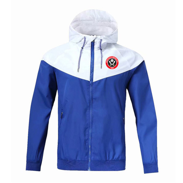 Sheffield United FC Hooded soccer jacket zipper Windbreaker, Sheffield United FC football jacket Windbreaker Sportswear Running Clothing