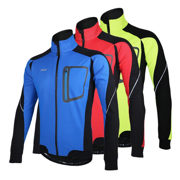 Long Sleeve Winter Warm Thermal Running Jacket ARSUXEO Windproof Breathable Sport Jacket Bicycle Clothing Cycling MTB Jersey