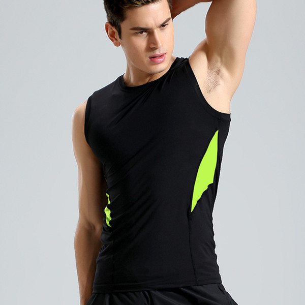 New fitness clothing sleeveless vest men's tight-fitting gym high-elastic running quick-drying T-shirt sportswear