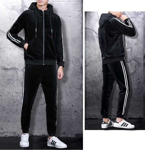 Mens Sports & Outdoor Clothing Winter Fashion Men Hooded Thick Two Pieces Suit High Quality Casual Men's Tracksuits Plus Size M-4XL