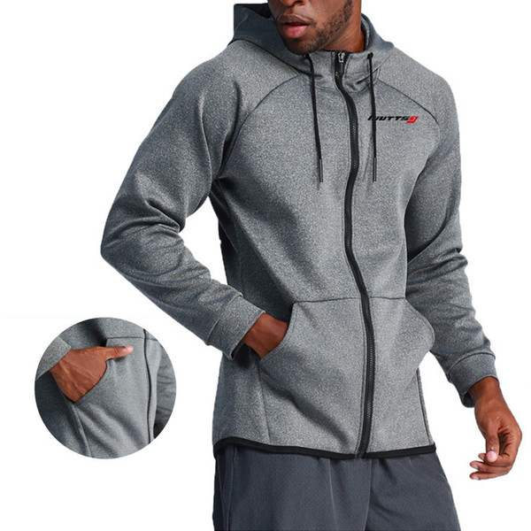 Men Running Jacket Sports Fitness Long Sleeves Hooded Zipper Workout Gym Basketball Outdoor Training Run Jogging Jackets Clothes