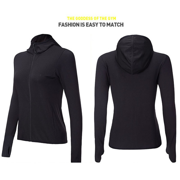 Ladies Running Hoodies Sports Women's Gym Clothing Sweaters Running Jacket for Women Yoga Zipper Long Sleeve Women Sport Jacket