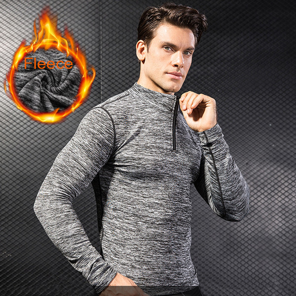 Mens Winter Jacket Running Jacket Men Fleece Rashguard For Men Male Fitness Workout Shirt Running Sweater Yoga Sweatshirt