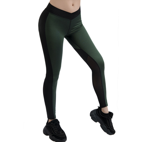 Women's Fashion Workout Leggings Fitness Sports Running Leisure Athletic Pants Stitching Ladies Fitness Trousers