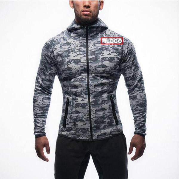 Muscle Brothers Men's Hoodie Spring and Autumn Sports Hoodie Zip Shirt Outdoor Casual Camouflage Men's Coat