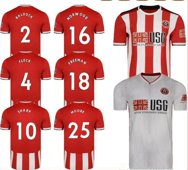 19 20 Sheffield United 3rd Yellow Football Team Jersey Home away Clark Center Defender Billy Sharp Egan Fleck