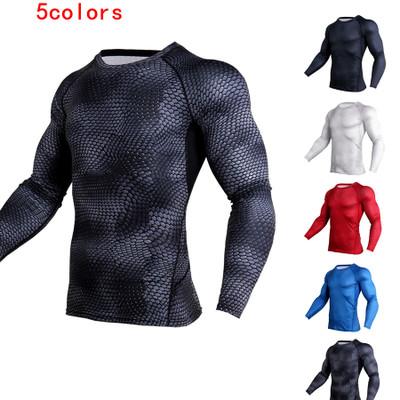 Men's Sportswear Compression Joggers Fitness Base Layer Shirt T shirts Leggings Rashguard Clothes Skinny stretch sweat-wicking quick-drying