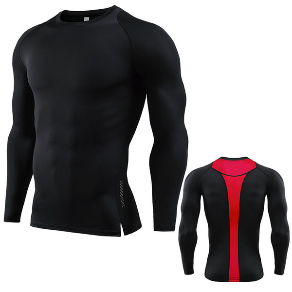 New fitness long-sleeved men's tight-fitting quick-drying clothes sports running breathable basketball training fitness clothes