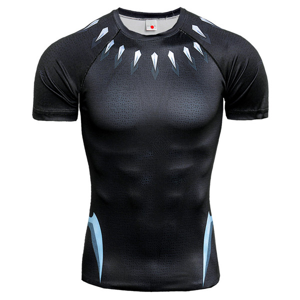 Avergers 4 Short T shirt Men Sport Slim Bodybuilding Round Collar Running Jogging Fitness Exercise Sportswear