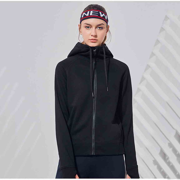 2019 Women Zipper Hooded Jacket Windswept Sports Running Yoga Jackets Training Women Windproof Sportswear Tops