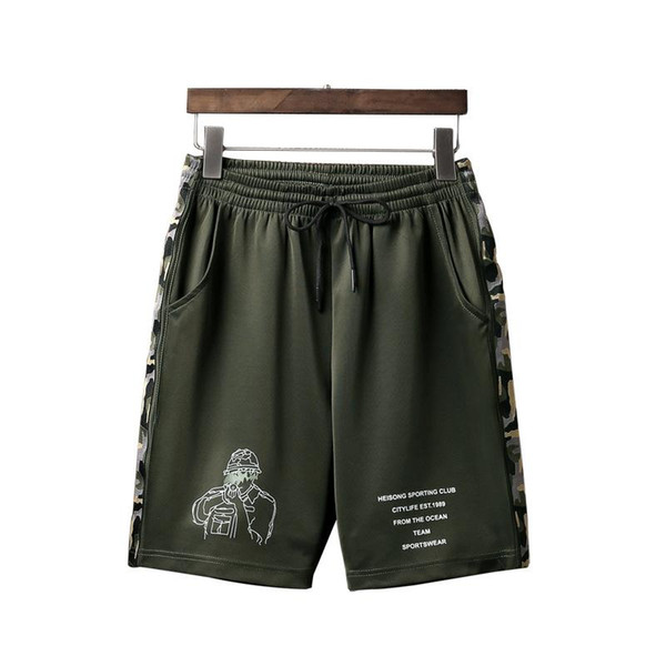 Sports Shorts Men New Fashion Trendy Clothing Men Army Green 2019 Summer Camouflage Drawstring Pocket Beach Wear Short Pants