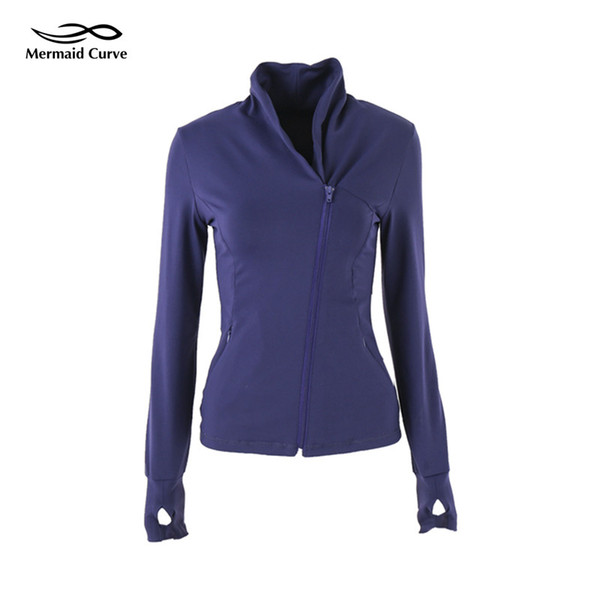 Mermaid Curve Sports Jacket Women Autumn Winter Fitness Long Sleeve Quick-Drying Breathable Zipper Slim Running Jacket Yoga Coat