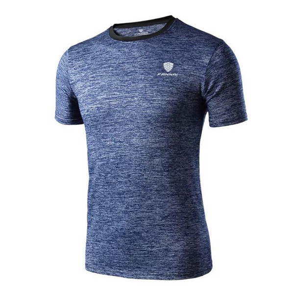 Sports T-shirt Quick drying with short sleeves The moisture absorption perspiration T men running round collar short sleeve clothes