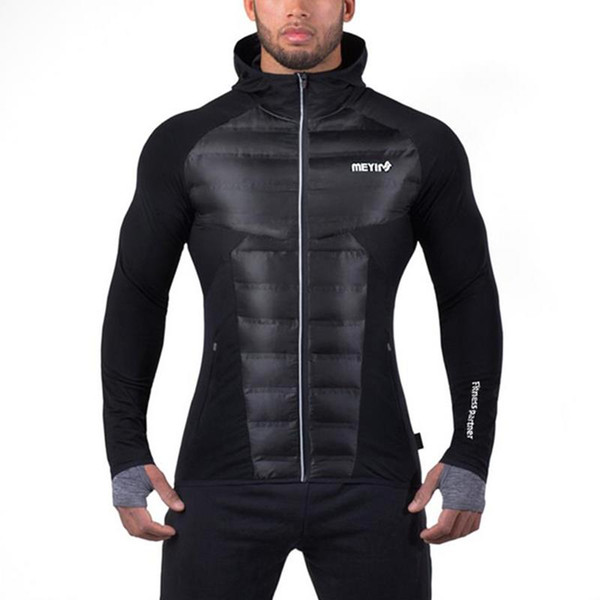 Men's Casual Jacket Hooded Warm Windproof Breathable Reflective Cotton Clothes Suit For Winter Sports Exercise Outdoor Running