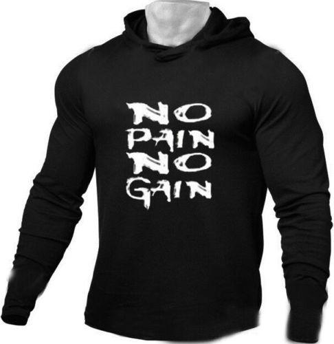 GYM 2019 new Long Sleeve Men's Running Fitness hoodie With Hat Zipper Quick Dry Sport Shirt Men Sport Top Compression Gym Clothing