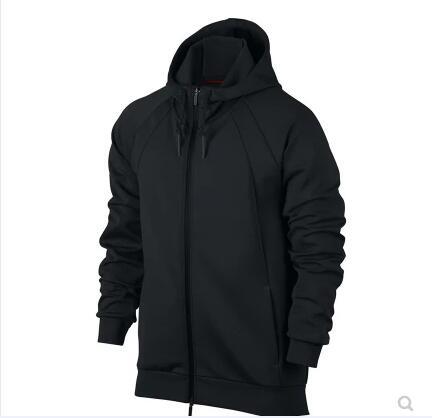 EV02 2018 New Woolen Lining Winter Jacket Men Hooded Thick Running Jacket Long Sleeve Black Color Size L to 4XL Dropship