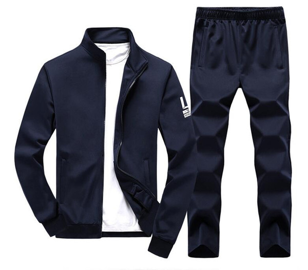 Mens Spring Running Sets Clothing Jacket Cardigan Tops Pants 2pcs Clothing Sets Tracksuits Suits