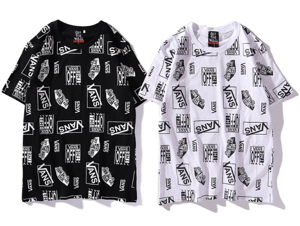 Summer Men and Women Classic Couple Short Sleeve T-Shirt Logo Pattern Print T-Shirt Casual Breathable Round Neck T-Shirt