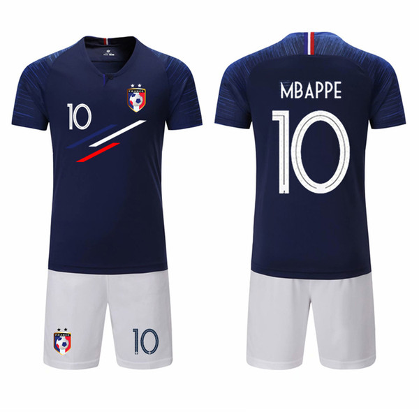 France Team Football Shirt Special 2019 Men Kids Mbappe Soccer Jersey 2018 Camisa de Futbol Édition commémorative Uniforme de football