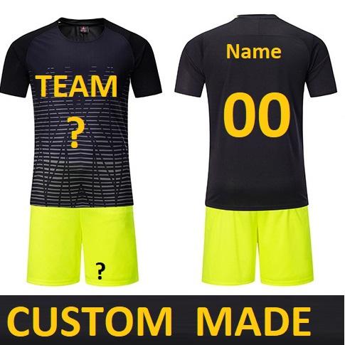 Customize Men futebol Soccer Jerseys Set Youth Kids Football Training Suit maillot de foot Custom Your Name Number DKZQ