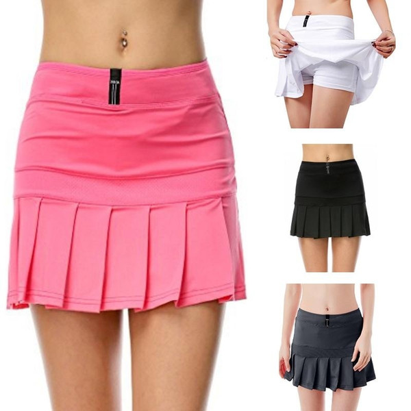 Sexy Fashion Women's Running Skorts Casual Gym Tennis Short Skirt Black\Pink\White\Gray