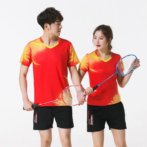 Wholesale-Free Print New Quick dry Badminton clothes ,Table Tennis shirt, sports shirt , Tennis shirt Male/Female , shirts 3885AB