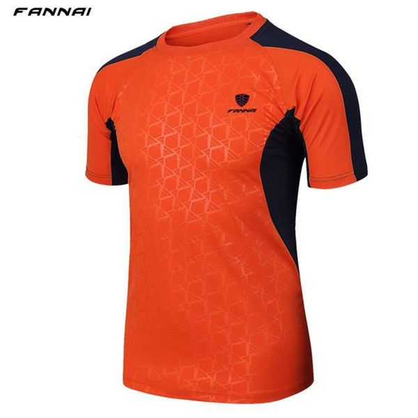 FANNAI Brand mens Summer Quick-dry Tennis shirt Outdoor sports Running Fitness clothes male Short-sleeve t shirts jogging tee