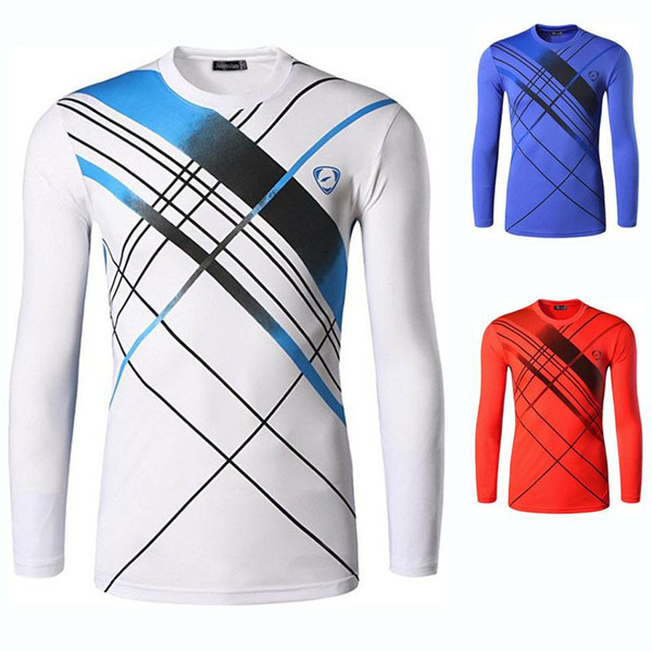 Men Full Sleeve Tennis T Shirt , O-neck Quick Dry Badminton men, Male Tennis clothing, Breathable Badminton Clothes Custom Name