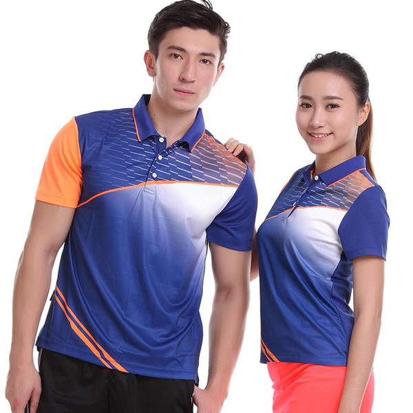 New Sportswear Running Shirt Quick Dry Breathable Badminton Shirt Women Men Table Tennis Team Sport Golf Polo T-shirts