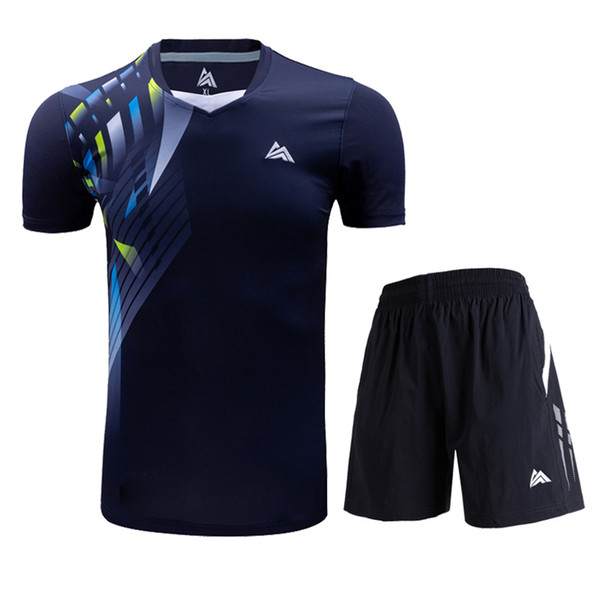 New badminton T-shirt, men's and women's tennis shirts, sportswear short sleeves, fast-drying breathable table tennis sportswear