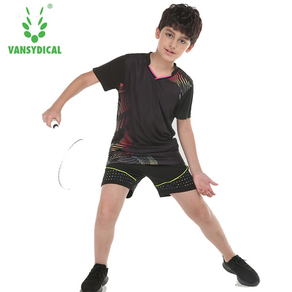 2019 Kids Tennis Shirts Shorts Set Children's Badminton Table Tennis Shirts Boys girls Football Running Sportswear