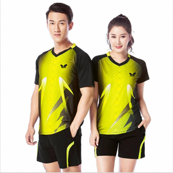 New 2019 tennis suit men and women short sleeve table tennis suit sports suit fast dry and breathable