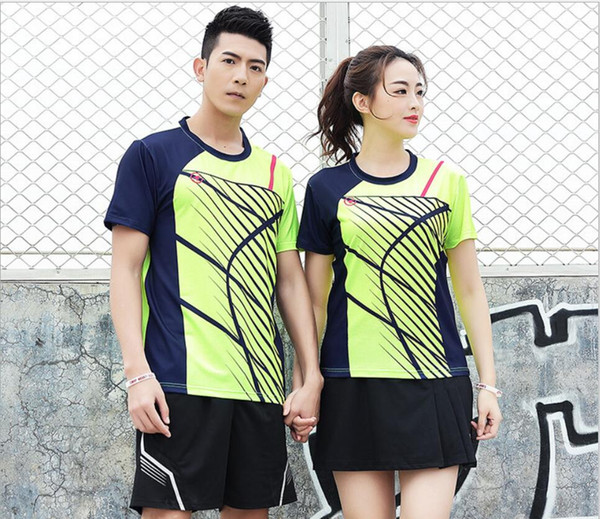 Spring and summer 2019 tennis suit men's and women's tennis suits sports training suits short-sleeved jersey table tennis suits