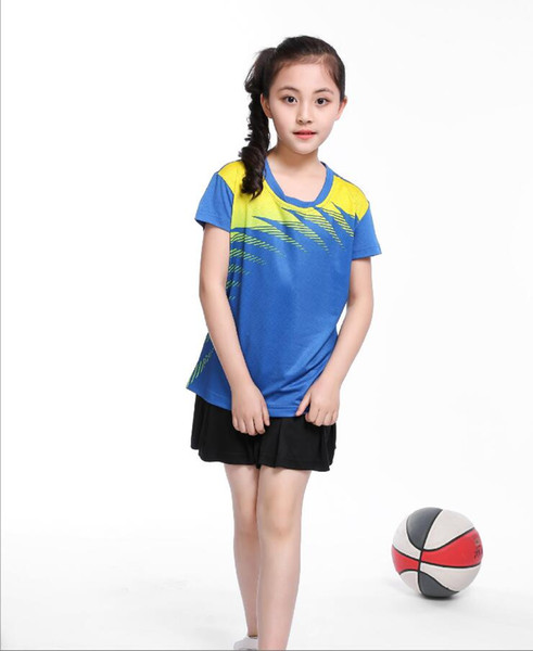 Wholesale children's primary and secondary school students group girls girls sportswear tennis suit quick-dry white red beautiful