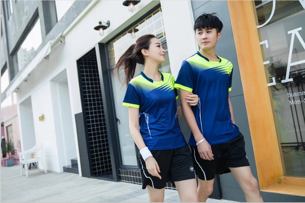 Tennis suit spring and autumn women's short-sleeved speed dry sportswear women's shorts tennis suit men customized