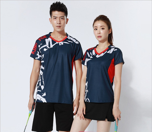 Tennis suit men's and women's short sleeve fast drying tennis sportswear match clothes customized anti-wrinkle beautiful