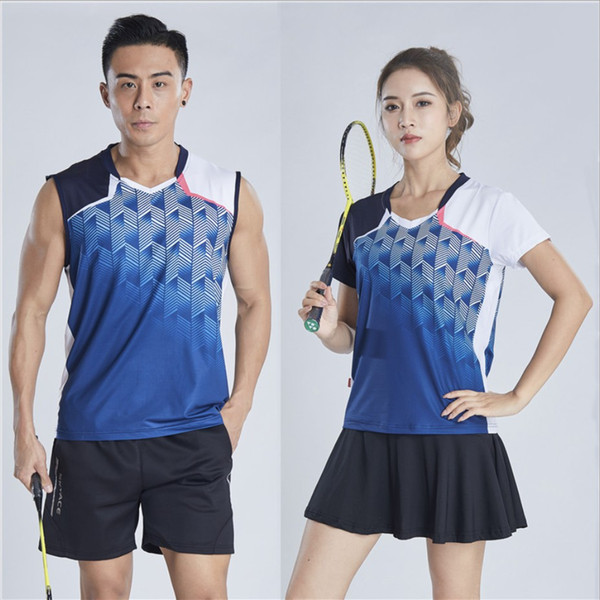 Tennis suit for women and men short-sleeved tracksuit speed dry sleeveless Korean version jacket summer air exhaust tennis suit customized