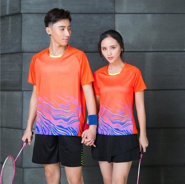 New summer 2019 speed-drying sports jerseys tennis suits short-sleeved badminton suits for boys and girls black green