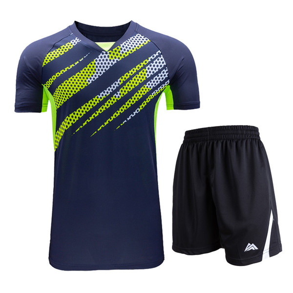 2019 New Badminton Suit, Men's Badminton Short Sleeves + Shorts, Tennis Shirts, Quick-drying Table Tennis Clothing