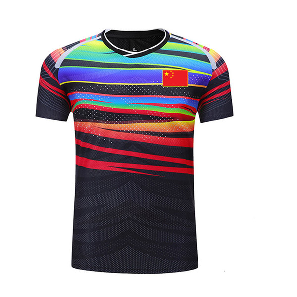 New CHINA badminton shirt with flag, badminton tshirt , Men women quick Dry breathable Tennis shirts , uniforms 107