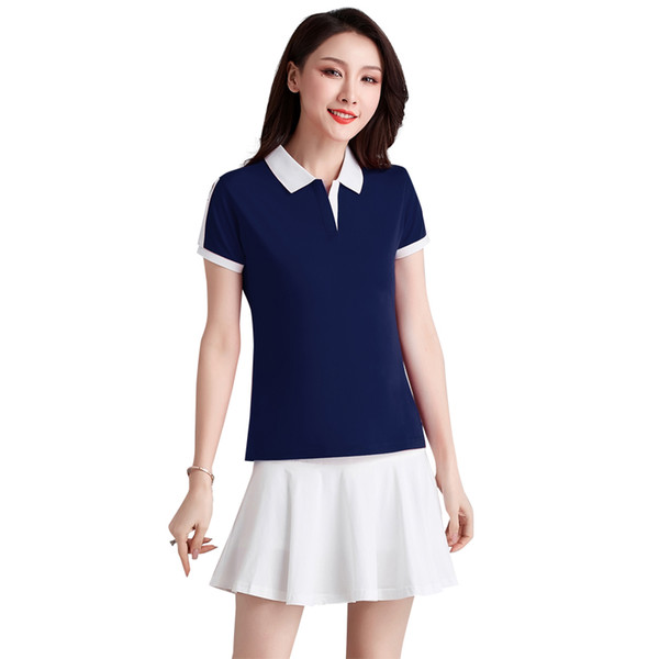 Women Tennis Clothes 19992 Short Sleeve Polo T shirt Match Mini Skirts Two Piece Badminton Clothing Summer Girl Outdoor Clothing Uniform Set