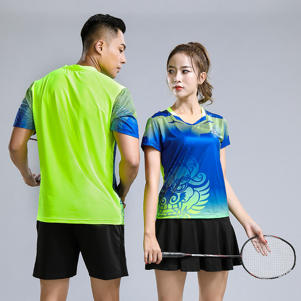 Free print Qucik dry New Badminton sports clothes Women/Men , Sports Tennis suit,badminton wear sets, table tennis clothes 231AB