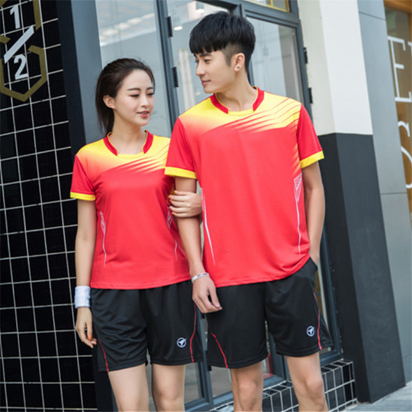 Men's And Women's Jerseys Set Outdoor Sports Ping-pong Badminton Jerseys & Shorts Combination Breathable Quick Dry Sportswears