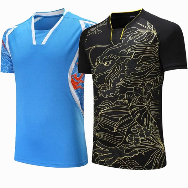 Sportswear Quick Dry breathable badminton shirt,Women/Men table tennis dragon Print team game running training Sport T Shirts