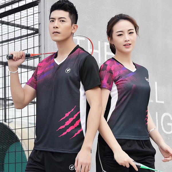 Sports Brand Quick Dry Breathable Badminton Shirt,Women Men Table Tennis Professional Team Game Running Training T Shirts