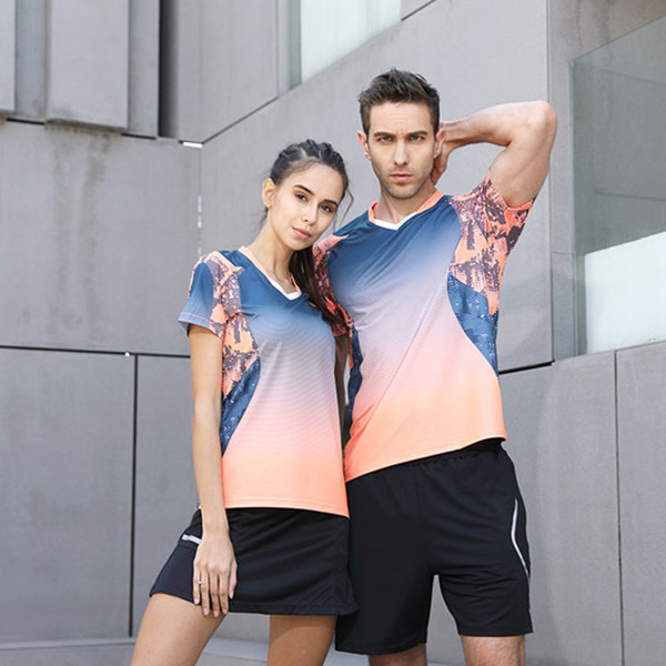 High Quality 2018 Running Sport Outdoor Quick Dry Breathable Badminton Shirt,Women/Men Table Tennis Team Game Custom T Shirts