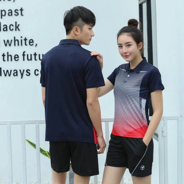 Women/Men Table Tennis Game Running Training Sport Short Sleeve Sports Quick Dry Breathable Badminton Shirts Polo T Shirts