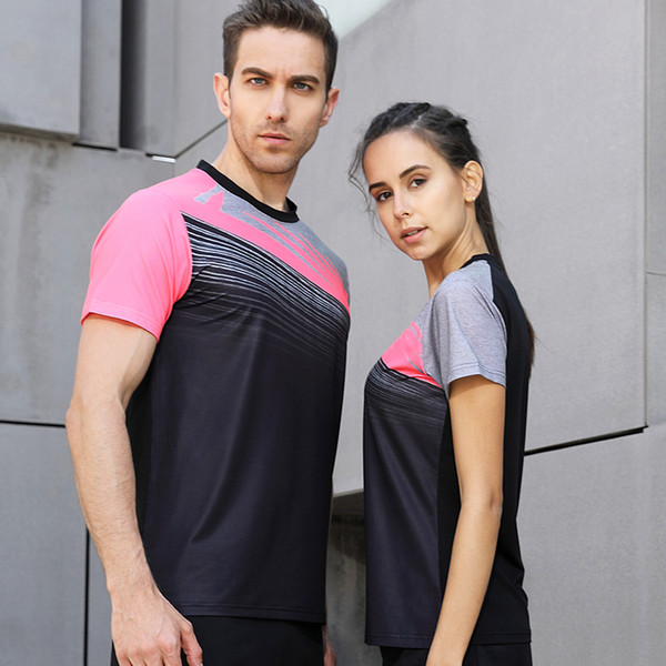 New High quality Running Sport outdoor sweat Quick Dry comfortable breathable badminton shirt,Women/Men table tennis T Shirts