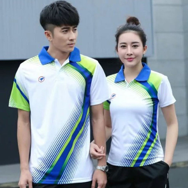 Sports Brand Quick Dry Breathable Tennis Shirts,Women Men Table Tennis Team Running Fitness Exercise Training Polo T Shirts