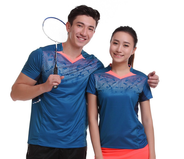 Women/Men table tennis clothes team game training short sleeve V Neck T Shirts Sportswear Quick Dry breathable badminton shirt